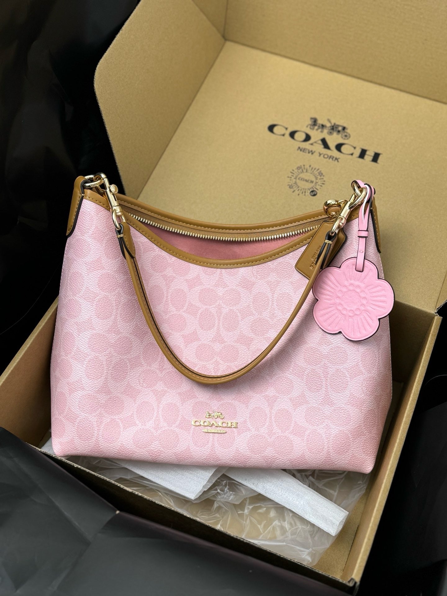 Coach Laurel Shoulder Bag
In Signature Canvas With Charms CEL12