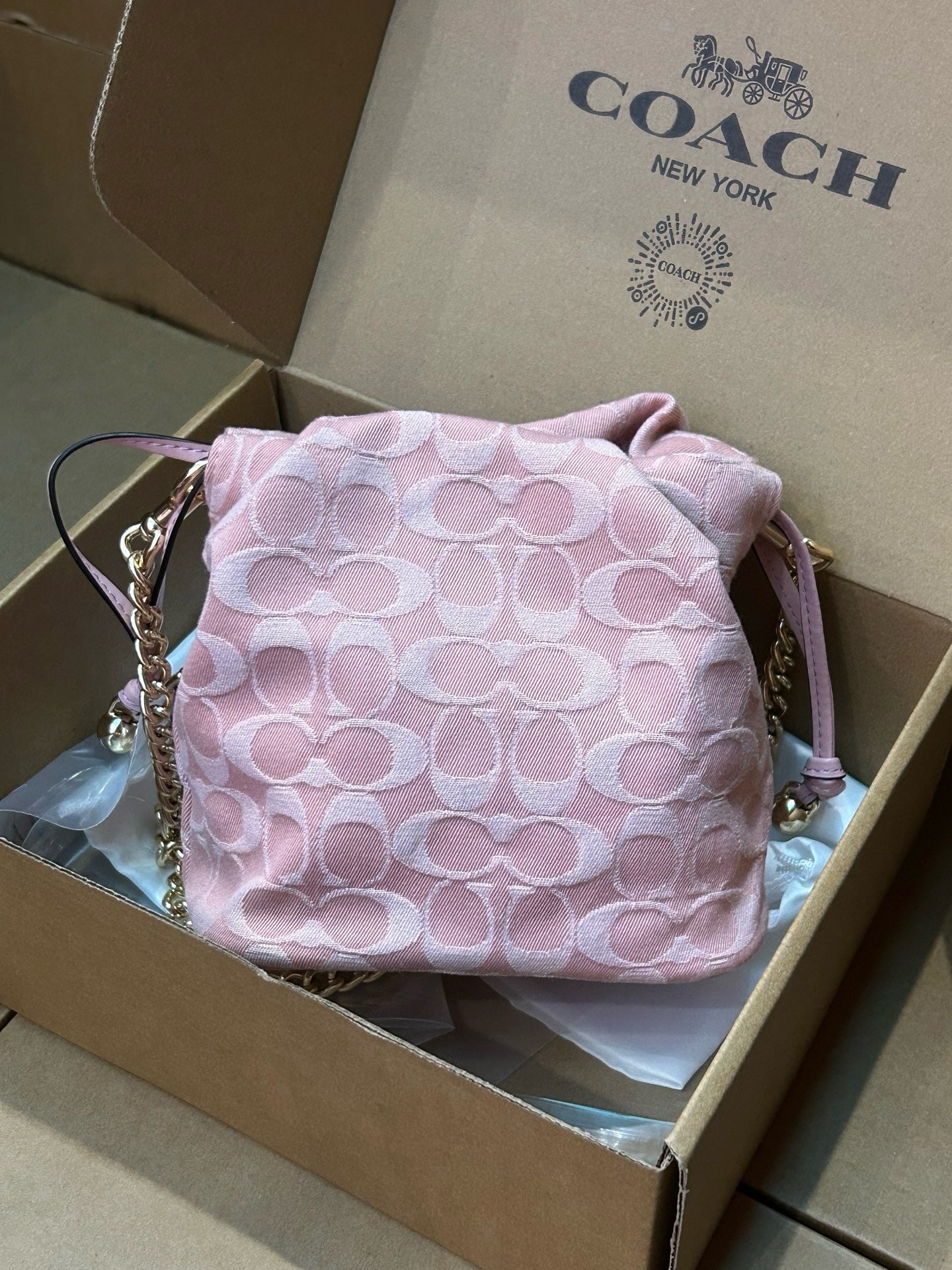 COACH Faye Mini Drawstring Bag In Signature Jacquard Floral Embroidery CDZ94
