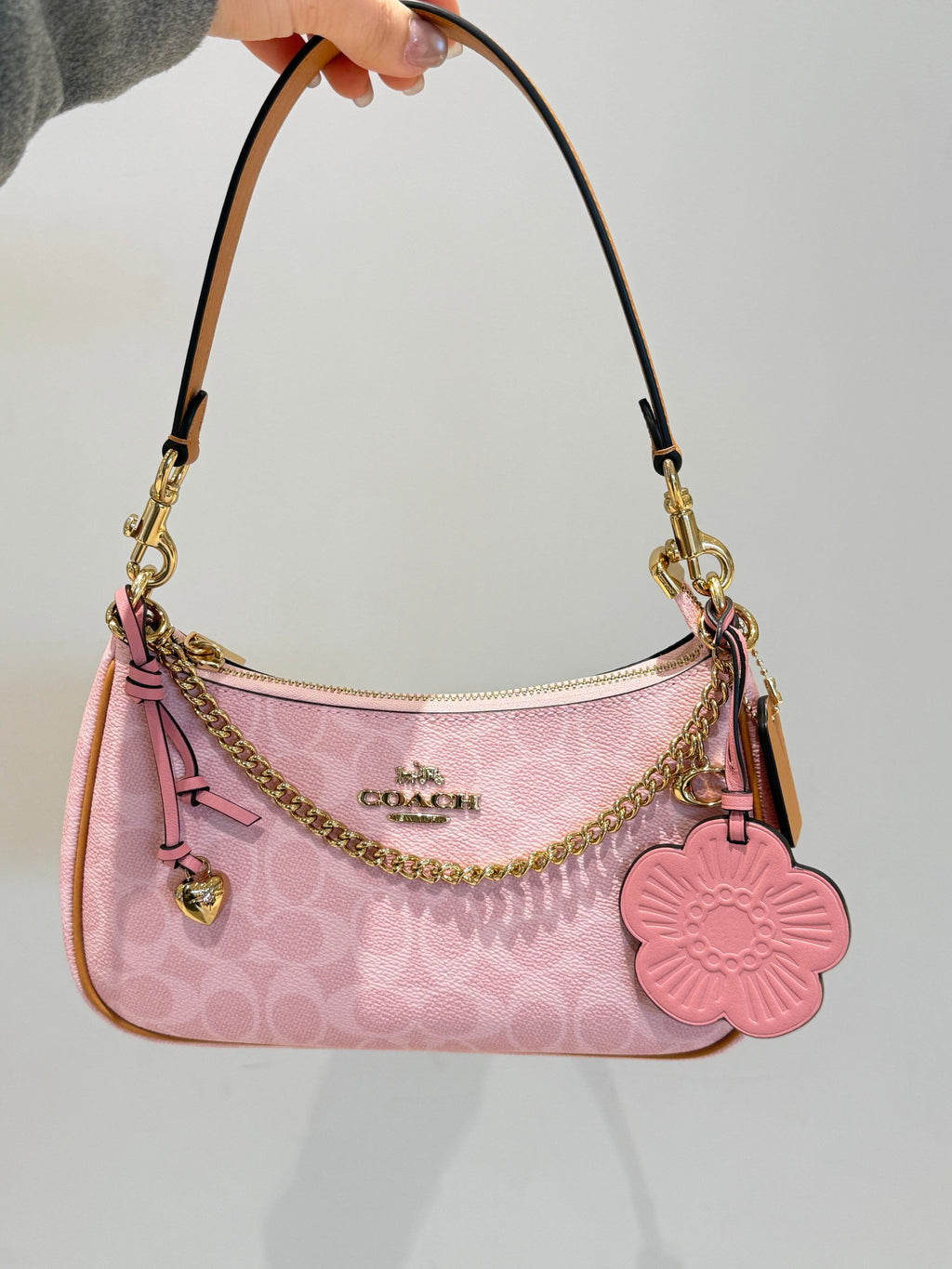 Coach Teri Shoulder Bag In Signature Canvas With Charms