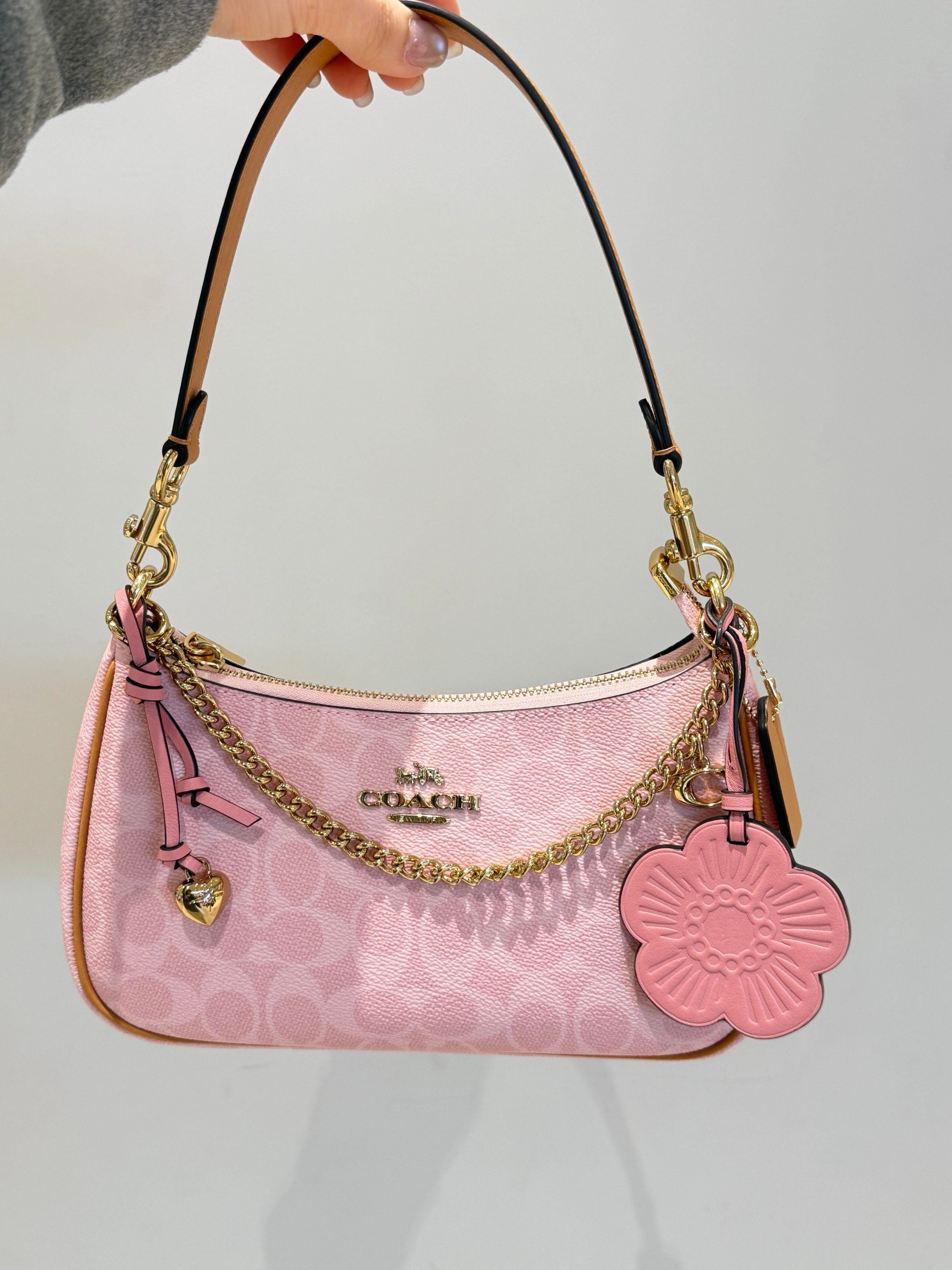 Coach Teri Shoulder Bag In Signature Canvas With Charms