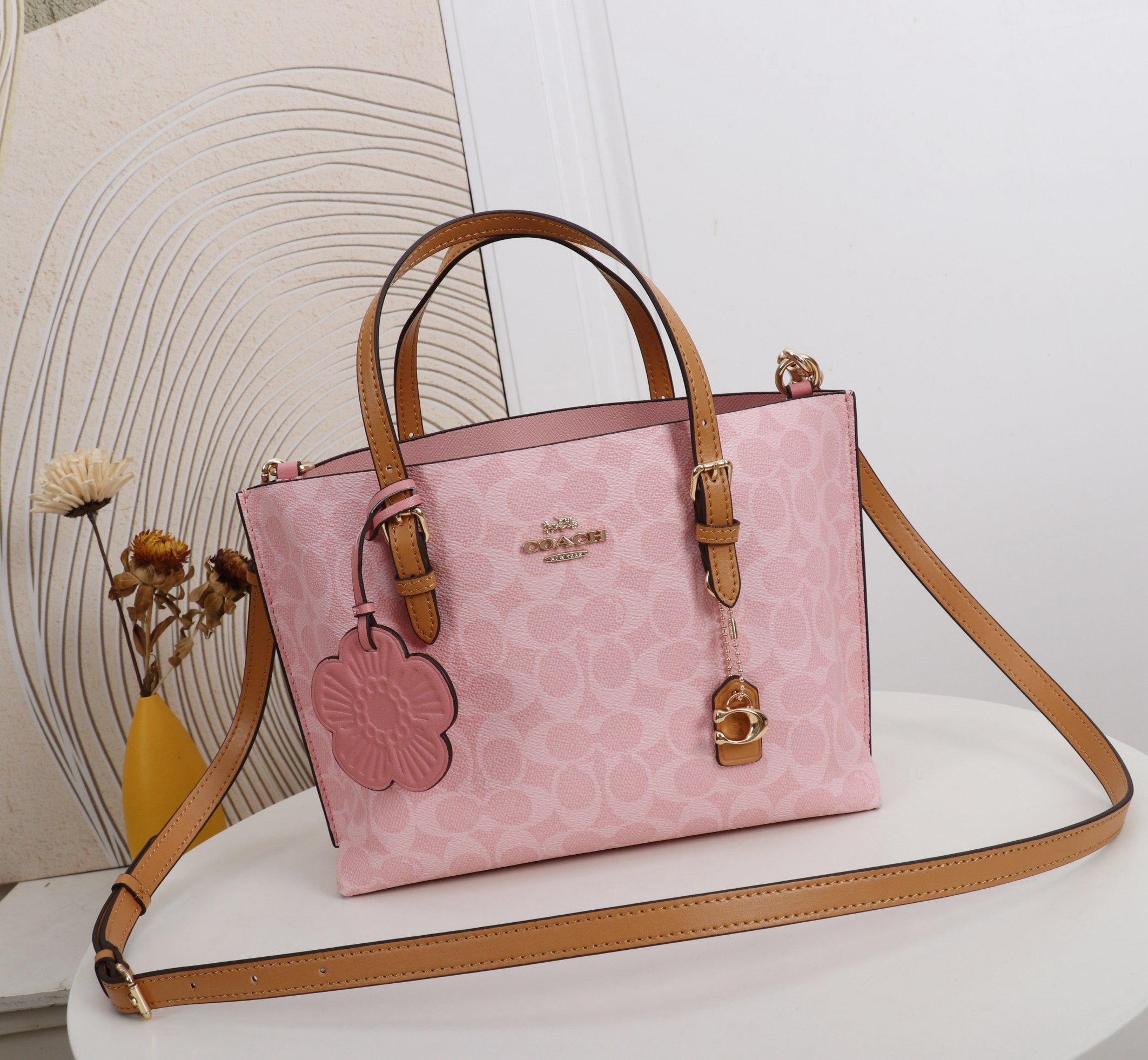 Coach Mollie Tote Bag 25 In Signature Canvas With Charms
