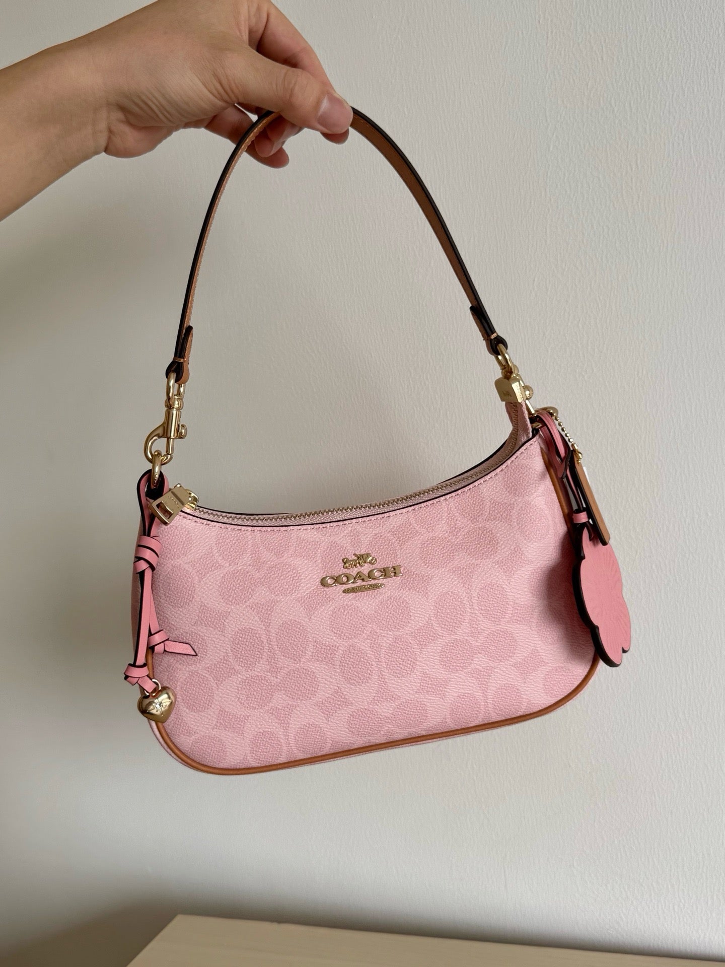 Coach Teri Shoulder Bag In Signature Canvas With Charms