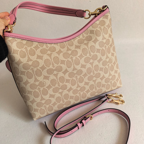 Coach Laurel Shoulder Bag In Signature Canvas With Heart Charm