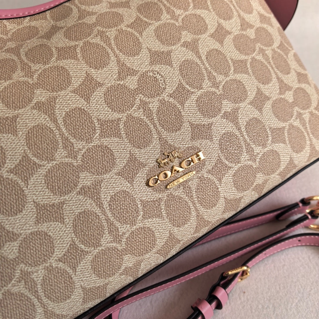 Coach Laurel Shoulder Bag In Signature Canvas With Heart Charm