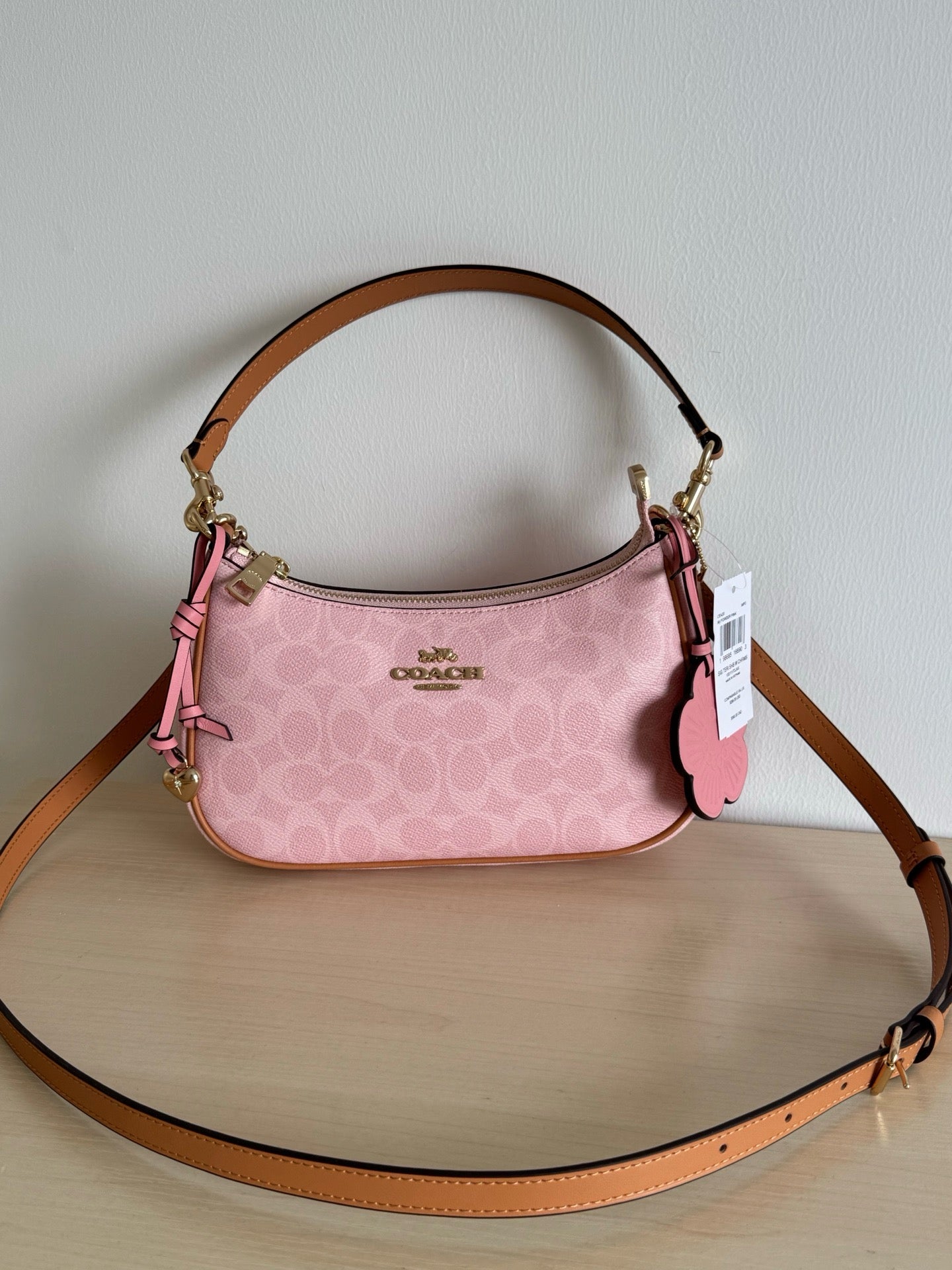Coach Teri Shoulder Bag In Signature Canvas With Charms