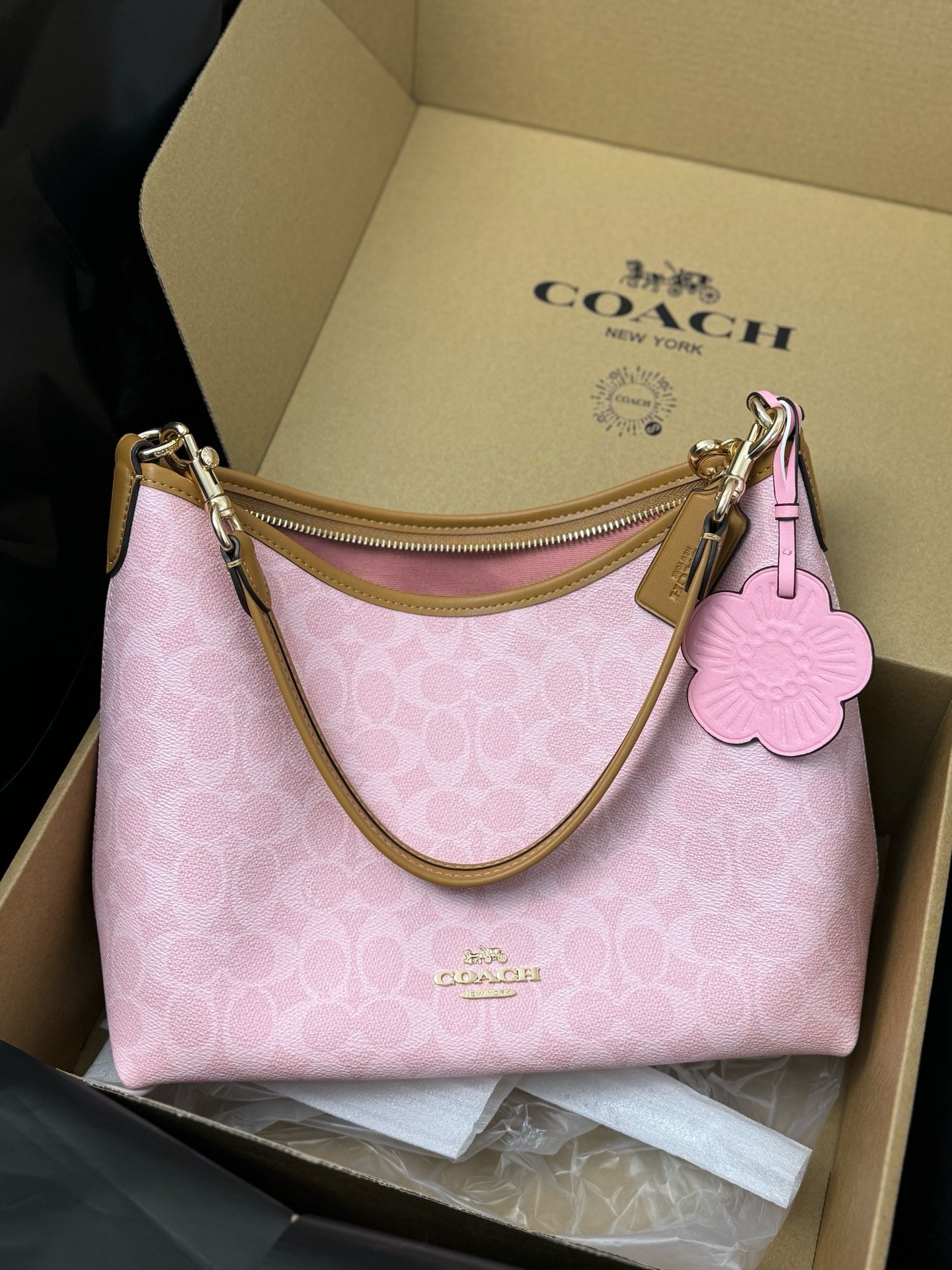 Coach Laurel Shoulder Bag
In Signature Canvas With Charms CEL12